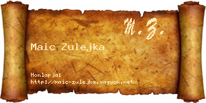 Maic Zulejka névjegykártya